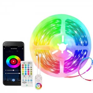 Ταινία LED Τροφοδοσίας USB 5V RGB Μήκους 3m Σετ με Τηλεχειριστήριο και Τροφοδοτικό Τύπου SMD5050
