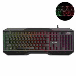 Weibo Gaming Ενσύρματο Αγγλικό Μαύρο Πληκτρολόγιο με RGB Φωτισμό και Ρυθμιζόμενη Κλίση