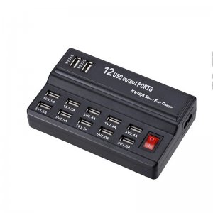 Σταθμός Φόρτισης 60W με 12 Θύρες USB για Πολλαπλές Συσκευές με Διαχείριση Ρεύματος &amp; Προστασία Ασφαλείας