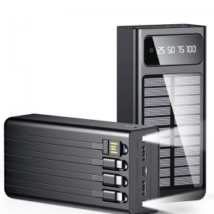 Ηλιακό PowerBank KLGO - Φορητή Μπαταρία Φορτιστής 10000 mAh   Ηλιακό Πάνελ &amp; LED Φωτισμός- Solar Power Bank Μαύρο