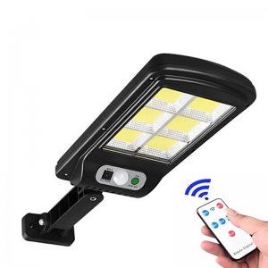 Αδιάβροχο Επιτοίχιο Ηλιακό Φωτιστικό LED 30W  6 LED COB με 3 Λειτουργίες Φωτισμού Αισθητήρα Κίνησης και Τηλεχειριστήριο Jortan