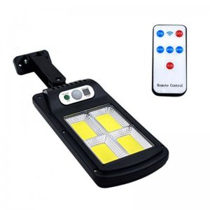 Αδιάβροχο Επιτοίχιο Ηλιακό Φωτιστικό LED 20W 4 LED COB με 3 Λειτουργίες Φωτισμού Αισθητήρα Κίνησης και Τηλεχειριστήριο Jortan
