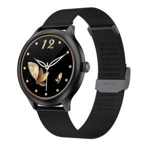 Γυναικείο Αδιάβροχο Smart Watch με Οθόνη 1.28″, Παλμογράφο,  Θερμιδομετρητή, Πιεσόμετρο, Οξύμετρο, Μέτρηση Βημάτων και Ποιότητα Ύπνου, Aluminium 49mm Μαύρο