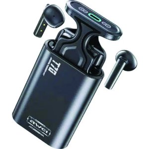 Ασύρματα Ακουστικά Bluetooth 5.3 Handsfree με Αντοχή στον Ιδρώτα, Θήκη Μεταφοράς και Θήκη  Φόρτισης Μαύρα