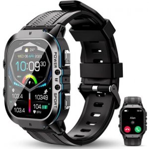 Bluetooth Smartwatch  - Αδιάβροχο Ρολόι με Έγχρωμη Οθόνης  Αφής Οξύμετρο Βηματομετρητή Θερμιδομετρητή Πιεσόμετρο Παρακολούθηση Ύπνου - Oukitel Μπλέ BT20