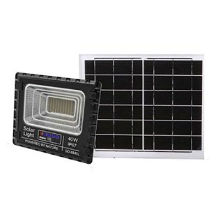 Αδιάβροχος Ηλιακός Προβολέας Αλουμινίου 40W GD-8840L με Φωτοβολταϊκό Πάνελ, Τηλεκοντρόλ και Χρονοδιακόπτη- Solar Panel