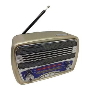 Επιτραπέζιο Retro Ραδιόφωνο με Bluetooth και USB Επαναφορτιζόμενο Ασημί