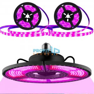GROW SET 001 - E27 Τριπλό Φωτιστικό 400W 180º LED + Ταινία USB LED Ανάπτυξης Φυτών Full Spectrum Λάμπα Θερμοκηπίου Εσωτερικού Χώρου Plant Grow Light
