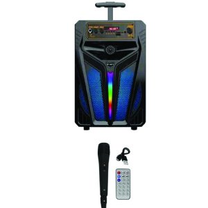 Φορητό Ασύρματο Ηχείο 8 Bluetooth FM, USB, TF, AUX 20W TWS με Λαβή Μεταφοράς και RGB Φωτισμό Μαύρο