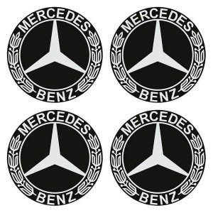 Αυτοκόλλητα Σήματα Mercedes 5.5cm για Ζάντες Αυτοκινήτου Σετ 4 τμχ