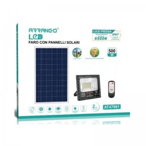 Αδιάβροχος Ηλιακός Προβολέας 500W με Ηλιακό Πάνελ Arrango