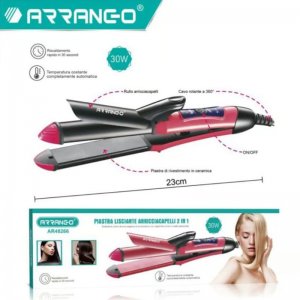 Arrango Επαγγελματική Ισιωτική - Πρέσα Μαλλιών 30W 2 σε 1 με Κεραμικές Πλάκες - Ροζ