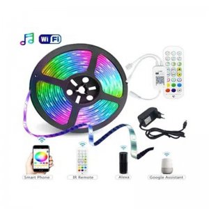 Έξυπνη Ταινία LED 5m Wifi με App Κινητού RGB Φωτορυθμικό Rixme 5050 USB 2.4GHz &amp; Ασύρματο Χειριστήριο - Αυτοκόλλητος Ατμοσφαιρικός Φωτισμός