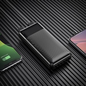 Powerbank 20000 mAh με 2 Θύρες USB και Φωτεινή Ένδειξη - Hoco - Μαύρο