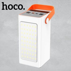 Πανίσχυρο Powerbank 90000 mAh 22.5W με Φακό - 4 Θύρες USB-A και 2 Θύρες USB-C - Με Λαβή Μεταφοράς και Οθόνη Ένδειξης Μπαταρίας - Hoco - Λευκό
