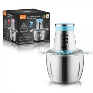 Raf Ηλεκτρικός Πολυκόφτης - Multi 1000W με Inox Κάδο 3L και 3 Ταχύτητες - Ασημί-Μπλε