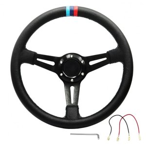 Τιμόνι Αυτοκινήτου Αγωνιστικού Τύπου BMW 35cm - Μαύρο
