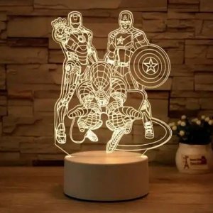 LED 3D Τρισδιάστατο Φωτιστικό - Illusion Marvel Heroes