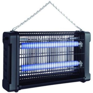 Ηλεκτρική Παγίδα Εντόμων με Λάμπες 2x15w, Αφαιρούμενο Δίσκο και Αλυσίδα για Κρέμασμα Μαύρο