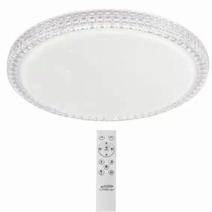 Πλαστική Πλαφονιέρα Οροφής 50×8.7cm 60W 4800LM 220V με Ενσωματωμένα LED σε Ψυχρό – Θερμό – Φυσικό Λευκό Φωτισμό και Τηλεχειριστήριο