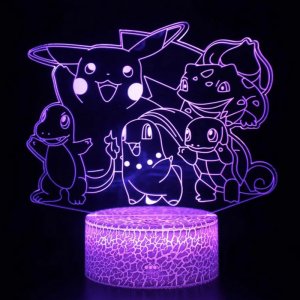 Διακοσμητικό Τρισδιάστατο 3D LED Φωτιστικό Pikachu - Pokemon