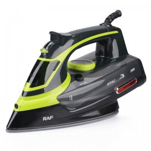 RAF Σίδερο Ατμού 2400W με Κεραμική Πλάκα και Δοχείο Χωρητικότητας 400ml Μαύρο/Πράσινο