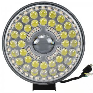 Andowl Στρογγυλός Προβολέας Αυτοκινήτου LED 12V 44W 18cm με Λευκό Φωτισμό – Μαύρο