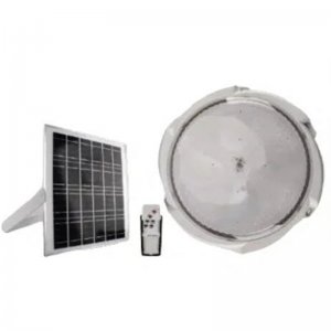 Αδιάβροχο Ηλιακό Φωτιστικό Οροφής 350W LED  με Timer &amp; Χειριστήριο - Solar LED Lamp Άσπρο