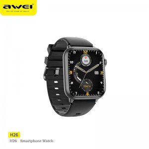 Αδιάβροχο Έξυπνο Ρολόι - Smartwatch με Bluetooth, Παλμογράφο, Βηματομετρητή και Ασύρματη Φόρτιση - Μαύρο Awei