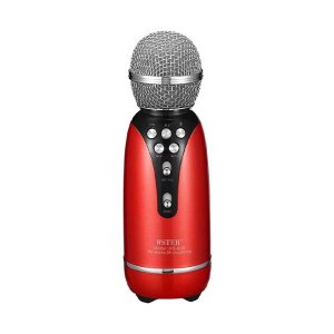 Ασύρματο Φορητό Μικρόφωνο Karaoke με Bluetooth, Λειτουργία Ντουέτου, Αλλαγή Φωνής και Ενσωματωμένο Ηχείο Andowl Κόκκινο