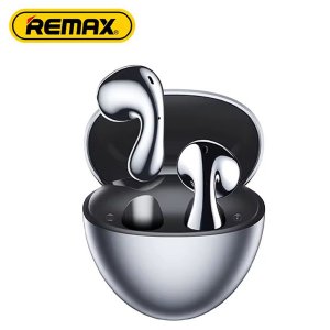 Earbud Bluetooth Handsfree Ακουστικά με Θήκη Φόρτισης Γκρι Remax