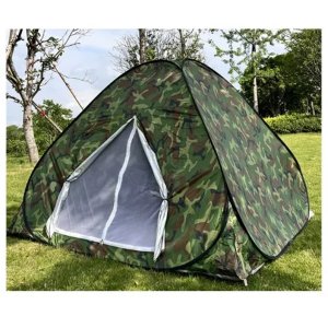 Αυτόματη Σκηνή Camping Παραλλαγή για 2 Άτομα Αδιάβροχη με Τσάντα Μεταφοράς 200x200x130 εκ Camouflage