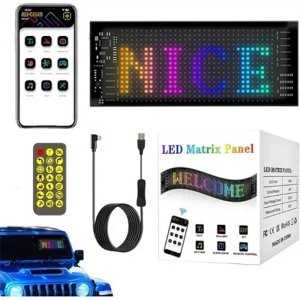 LED Εύκαμπτη Οθόνη Πάνελ - Πινακίδα Bluetooth με Προσαρμοσμένο Κείμενο και Κινούμενη Εικόνα μέσω App για Αυτοκίνητο 10×37εκ