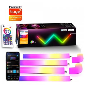 RGB LED DIY Φωτιστικό Τοίχου Ζιγκ-Ζαγκ με Λειτουργία Μουσικής - Με Τηλεχειριστήριο, WiFi και App TUYA
