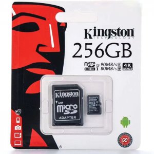 Κάρτα Μνήμης Kingston MICROSDXC 256GB CLASS 10 και Αντάπτορας SD Plus U1 90MB/s