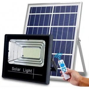 Αδιάβροχος Ηλιακός Προβολέας 500W LED IP66 - Με Φωτοβολταϊκό Πάνελ, Χειριστήριο, Χρονοδιακόπτη &amp; Φωτοκύτταρο - Jortan