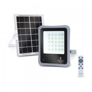 Aigostar Αδιάβροχος Ηλιακός Προβολέας Dimmable LED 30W Ψυχρό Λευκό 3,2V IP65 με Ενσωματωμένη Μπαταρία και Τηλεχειριστήριο