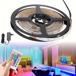 3m LED Φωτοταινία Ρυθμιζόμενης Έντασης Φωτισμού - Dimming 24W - RGB Φωτισμού με Τηλεχειριστήριο - AIGOSTAR