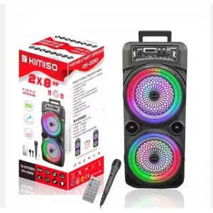 Φορητό Σύστημα Karaoke 1200W με Διπλά Ηχεία, Φωτισμό LED, Ραδιόφωνο,  Τηλεχειριστήριο, TWS, EQ και Υποδοχές USB, TF και AUX KIMISO