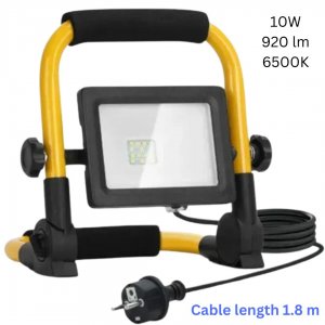 Φορητός LED Προβολέας Εργασίας Ρεύματος - 10 W IP65 - Φωτεινότητα 920lm Ψυχρό Λευκό Φως- Aigostar