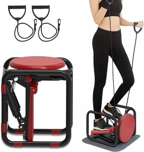 Πολυλειτουργική Συσκευή Γυμναστικής - Twister Mini Stepper με Λάστιχα Αντίστασης &amp; Οθόνη LCD