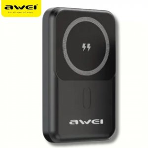 Awei Power Bank 10000 mAh - Ασύρματος Φορητός Γρήγορος Φορτιστής - Μαύρος