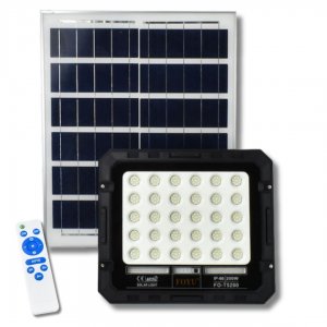 Στεγανός Ηλιακός Προβολέας LED 200W Ψυχρός Λευκός Φωτισμός - 6500K με Τηλεχειριστήριο &amp; Προστασία IP66