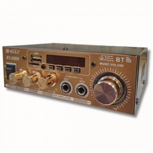 Ενισχυτής Ήχου με Karaoke με Bluetooth, USB, SD &amp; FM Ραδιόφωνο σε Χρυσό Χρώμα BT-658A