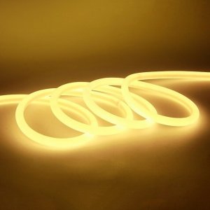Αδιάβροχη IP65 Ταινία LED 12V Θερμό Λευκό Φως 5m - Neon Flex με Τροφοδοτικό