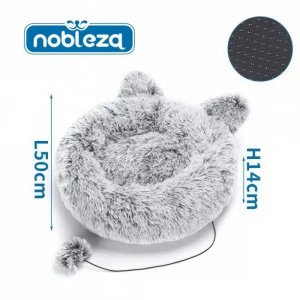 Χνουδωτή Μαξιλάρα – Φωλιά Γάτας 50x50x14cm Nobleza Γκρι