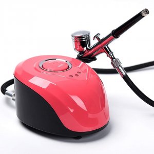 Επαγγελματικός Αερογράφος Airbrush με Συμπιεστή - Για Ζωγραφική, Μακιγιάζ, DIY &amp; Facial Treatments - Ροζ