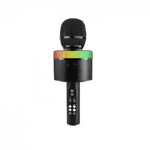 Ασύρματο Μικρόφωνο Karaoke με Led, Ενσωματωμένο Ηχείο και Εφέ Ήχου Μαύρο