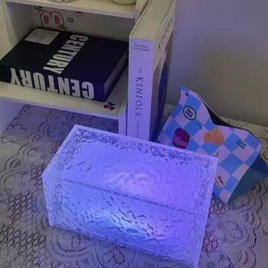 Επιτραπέζια Διακοσμητική Λάμπα LED με Εφέ Πάγου - RGB Φωτισμός, USB &amp; Τηλεχειριστήριο