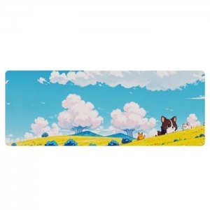 Gaming Mouse Pad με Αντιολισθητική Επιφάνεια 30x80cm Τοπίο με Γάτα